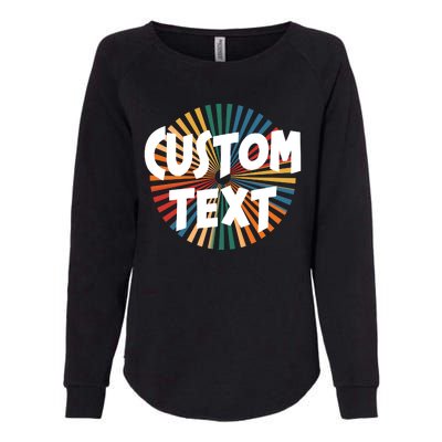 Custom Text Retro Colorful Logo Personalized Design Womens California Wash Sweatshirt