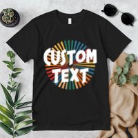 Custom Text Retro Colorful Logo Personalized Design Premium T-Shirt