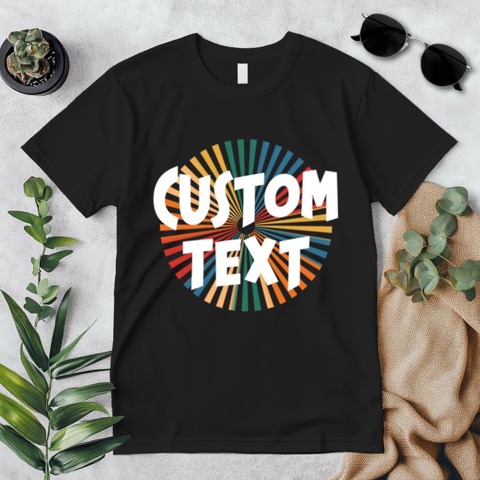 Custom Text Retro Colorful Logo Personalized Design Premium T-Shirt