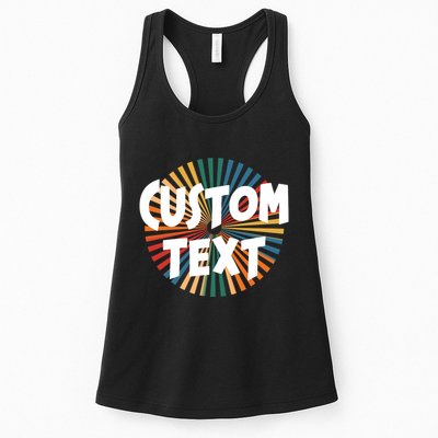 Custom Text Retro Colorful Logo Personalized Design Womens Tank Top