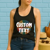 Custom Text Retro Colorful Logo Personalized Design Womens Tank Top