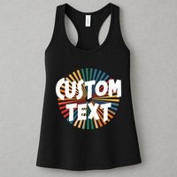 Custom Text Retro Colorful Logo Personalized Design Womens Tank Top