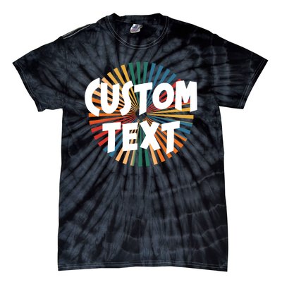 Custom Text Retro Colorful Logo Personalized Design Tie-Dye T-Shirt