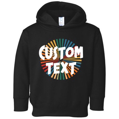 Custom Text Retro Colorful Logo Personalized Design Toddler Hoodie