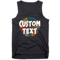 Custom Text Retro Colorful Logo Personalized Design Tank Top