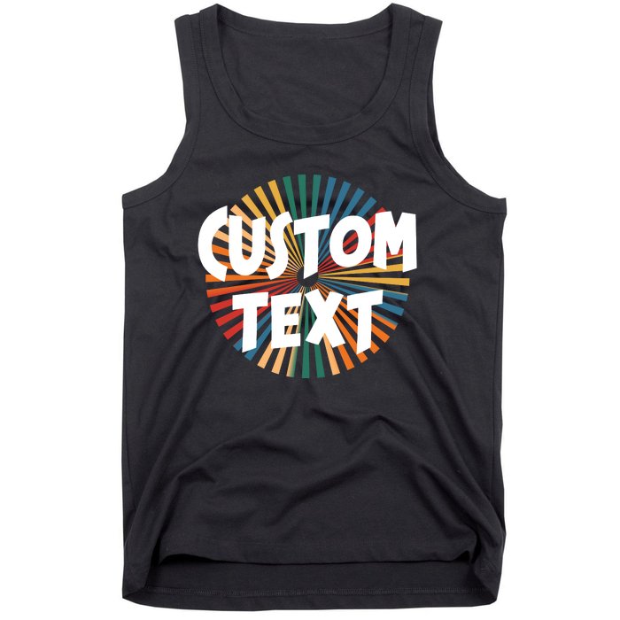 Custom Text Retro Colorful Logo Personalized Design Tank Top