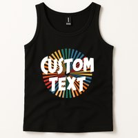 Custom Text Retro Colorful Logo Personalized Design Tank Top