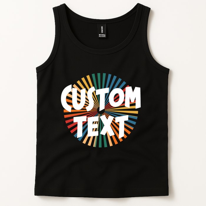 Custom Text Retro Colorful Logo Personalized Design Tank Top