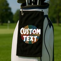 Custom Text Retro Colorful Logo Personalized Design Golf Towel