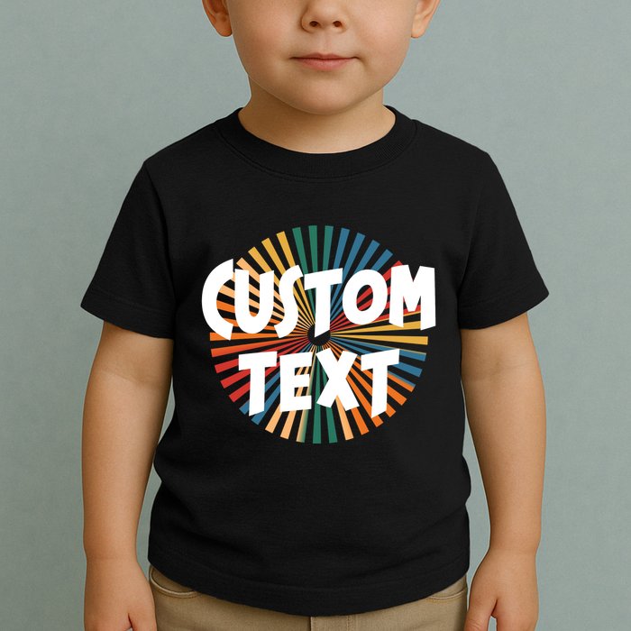 Custom Text Retro Colorful Logo Personalized Design Toddler T-Shirt