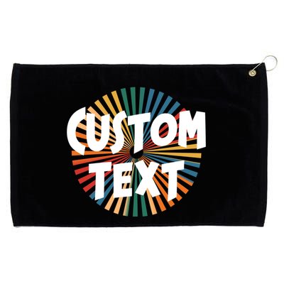 Custom Text Retro Colorful Logo Personalized Design Grommeted Golf Towel