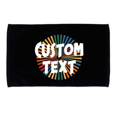 Custom Text Retro Colorful Logo Personalized Design Microfiber Hand Towel