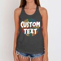 Custom Text Retro Colorful Logo Personalized Design Women's Knotted Racerback Tank