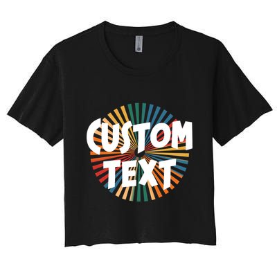 Custom Text Retro Colorful Logo Personalized Design Crop Top