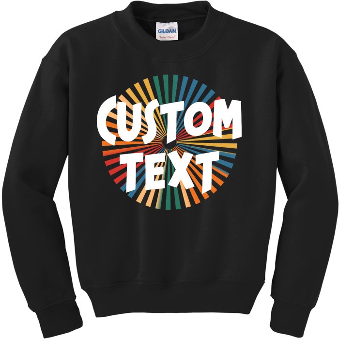 Custom Text Retro Colorful Logo Personalized Design Kids Sweatshirt