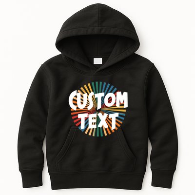 Custom Text Retro Colorful Logo Personalized Design Kids Hoodie