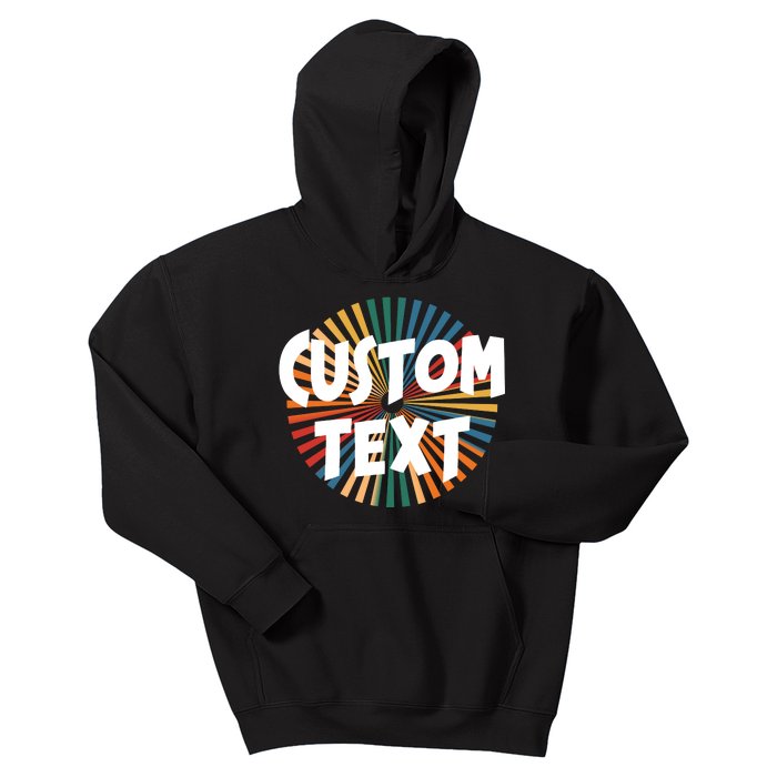 Custom Text Retro Colorful Logo Personalized Design Kids Hoodie