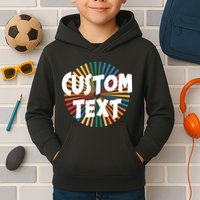 Custom Text Retro Colorful Logo Personalized Design Kids Hoodie