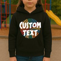 Custom Text Retro Colorful Logo Personalized Design Kids Hoodie