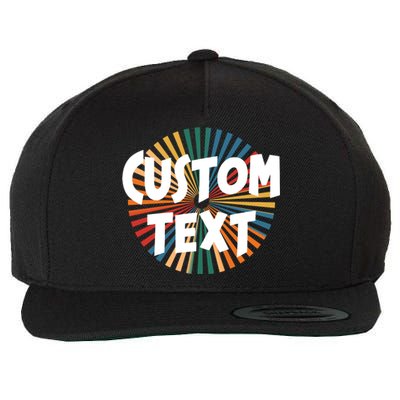 Custom Text Retro Colorful Logo Personalized Design Wool Snapback Cap