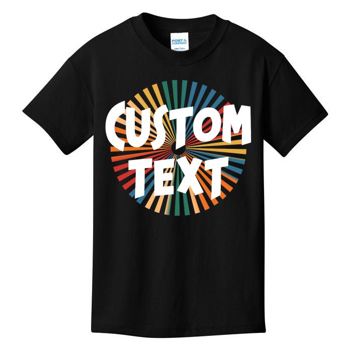 Custom Text Retro Colorful Logo Personalized Design Kids T-Shirt