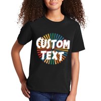 Custom Text Retro Colorful Logo Personalized Design Kids T-Shirt