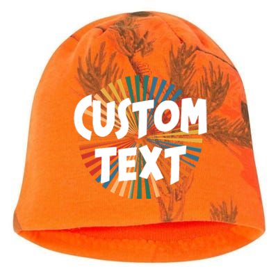 Custom Text Retro Colorful Logo Personalized Design Kati - Camo Knit Beanie