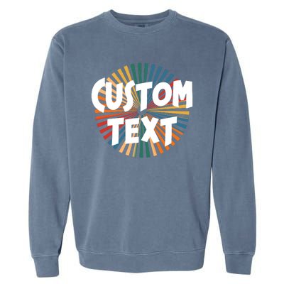 Custom Text Retro Colorful Logo Personalized Design Garment-Dyed Sweatshirt