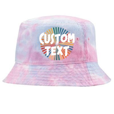 Custom Text Retro Colorful Logo Personalized Design Tie-Dyed Bucket Hat