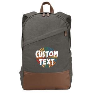 Custom Text Retro Colorful Logo Personalized Design Cotton Canvas Backpack