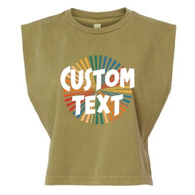 Custom Text Retro Colorful Logo Personalized Design Garment-Dyed Women's Muscle Tee