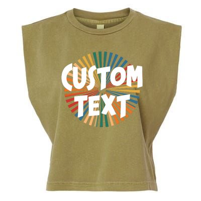 Custom Text Retro Colorful Logo Personalized Design Garment-Dyed Women's Muscle Tee