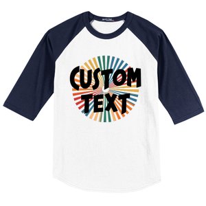 Custom Text Retro Colorful Logo Personalized Design Baseball Sleeve Shirt