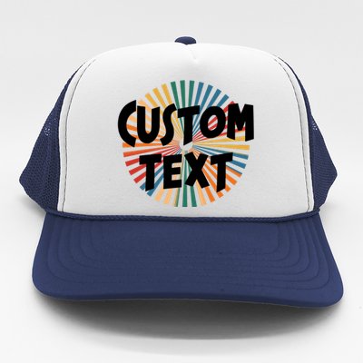 Custom Text Retro Colorful Logo Personalized Design Trucker Hat