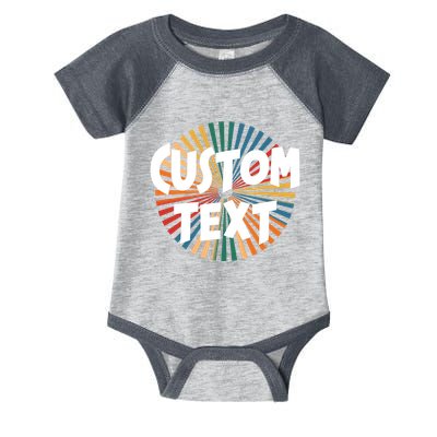 Custom Text Retro Colorful Logo Personalized Design Infant Baby Jersey Bodysuit
