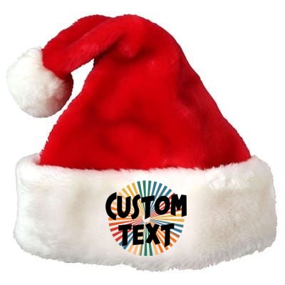 Custom Text Retro Colorful Logo Personalized Design Premium Christmas Santa Hat