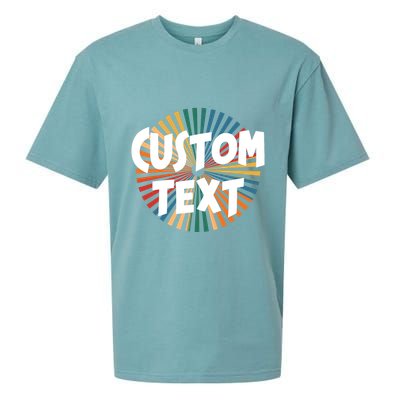 Custom Text Retro Colorful Logo Personalized Design Sueded Cloud Jersey T-Shirt