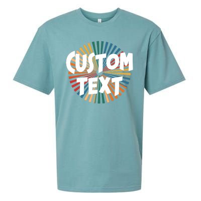 Custom Text Retro Colorful Logo Personalized Design Sueded Cloud Jersey T-Shirt