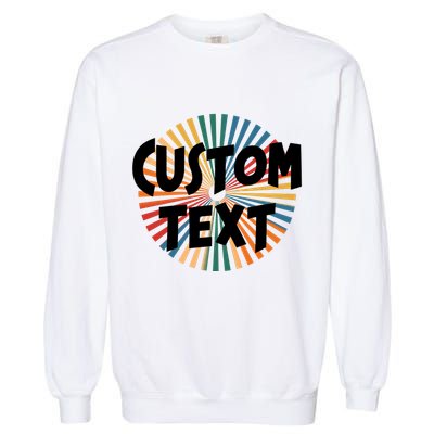 Custom Text Retro Colorful Logo Personalized Design Garment-Dyed Sweatshirt
