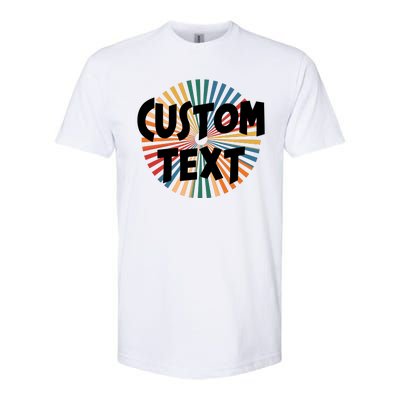 Custom Text Retro Colorful Logo Personalized Design Softstyle CVC T-Shirt