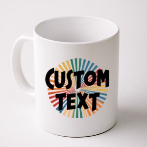 Custom Text Retro Colorful Logo Personalized Design Coffee Mug