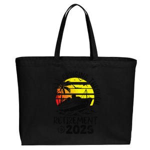 Cruising Through Retirement 2025 Retired Cruise Gift Cotton Canvas Jumbo Tote