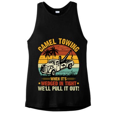 Camel Towing Retro Adult Humor Saying Funny Halloween Gift Ladies PosiCharge Tri-Blend Wicking Tank