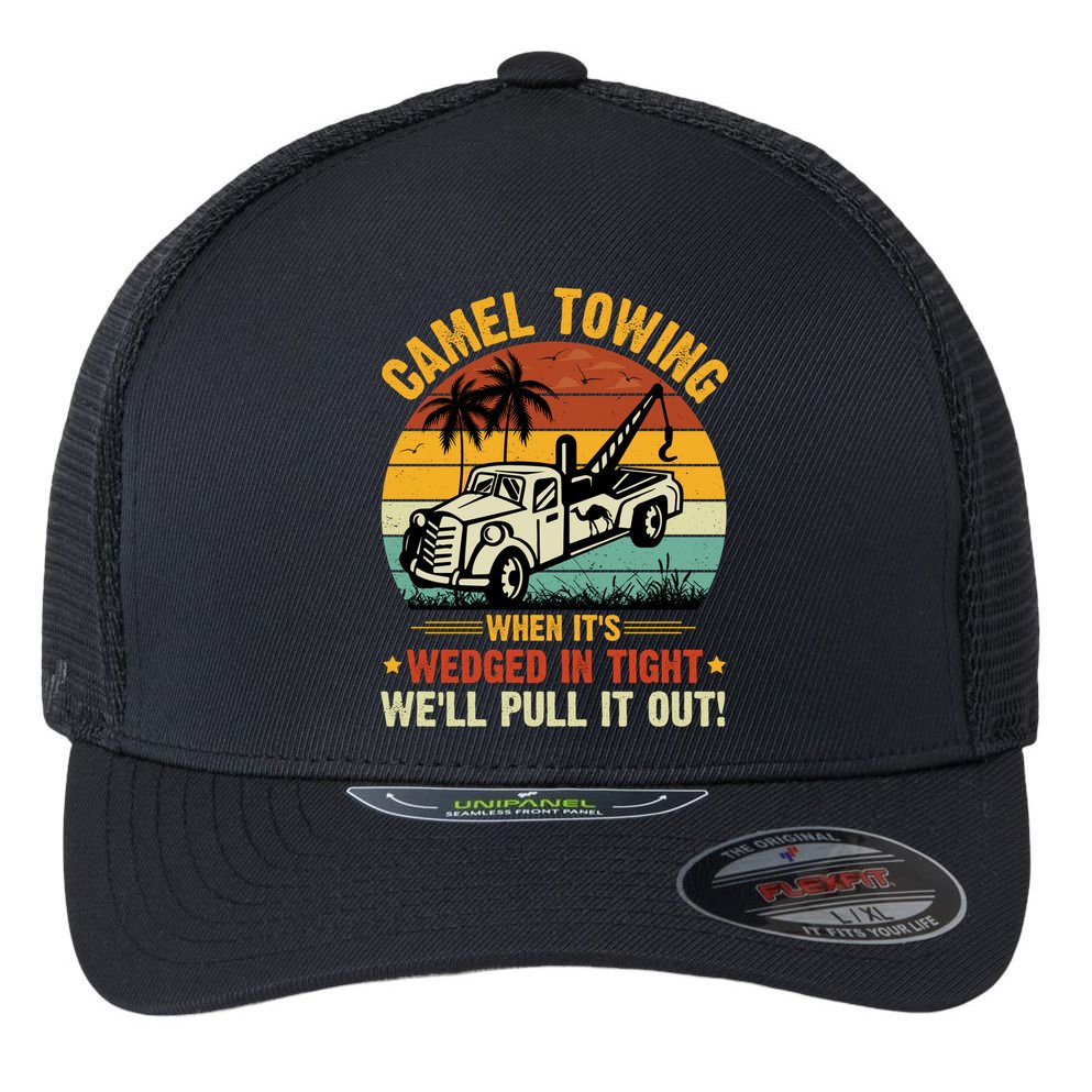 Camel Towing Retro Adult Humor Saying Funny Halloween Gift Flexfit Unipanel Trucker Cap