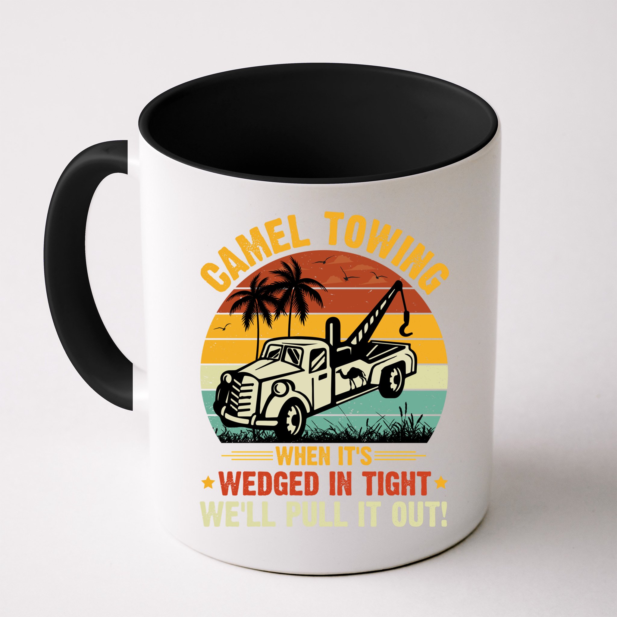 Camel Towing Retro Adult Humor Saying Funny Halloween Gift Mug