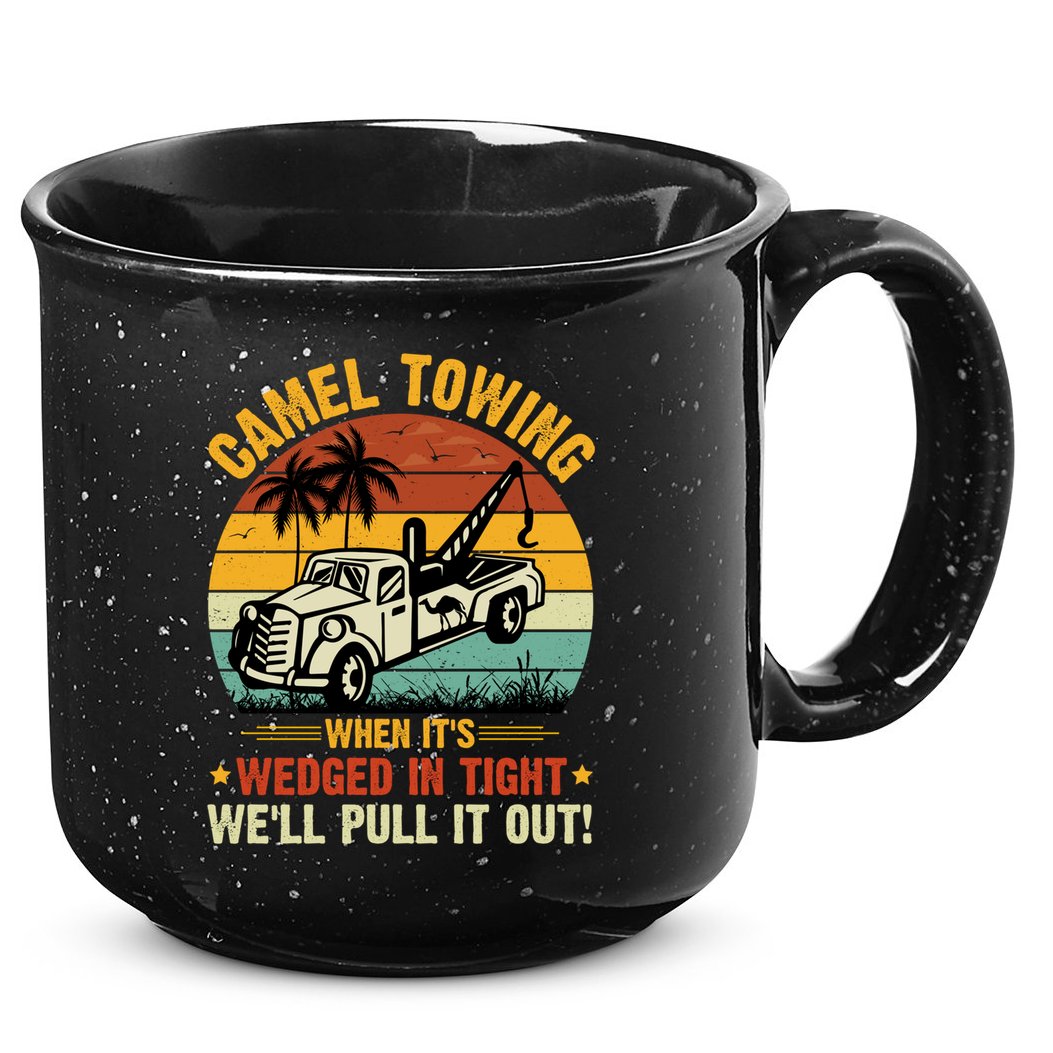 Camel Towing Retro Adult Humor Saying Funny Halloween Gift 15oz Campfire Ceramic Mug