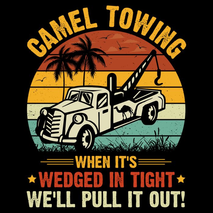 Camel Towing Retro Adult Humor Saying Funny Halloween Gift Drawstring Bag