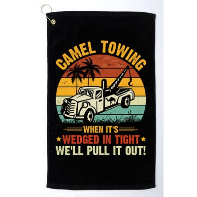 Camel Towing Retro Adult Humor Saying Funny Halloween Gift Golf Towel