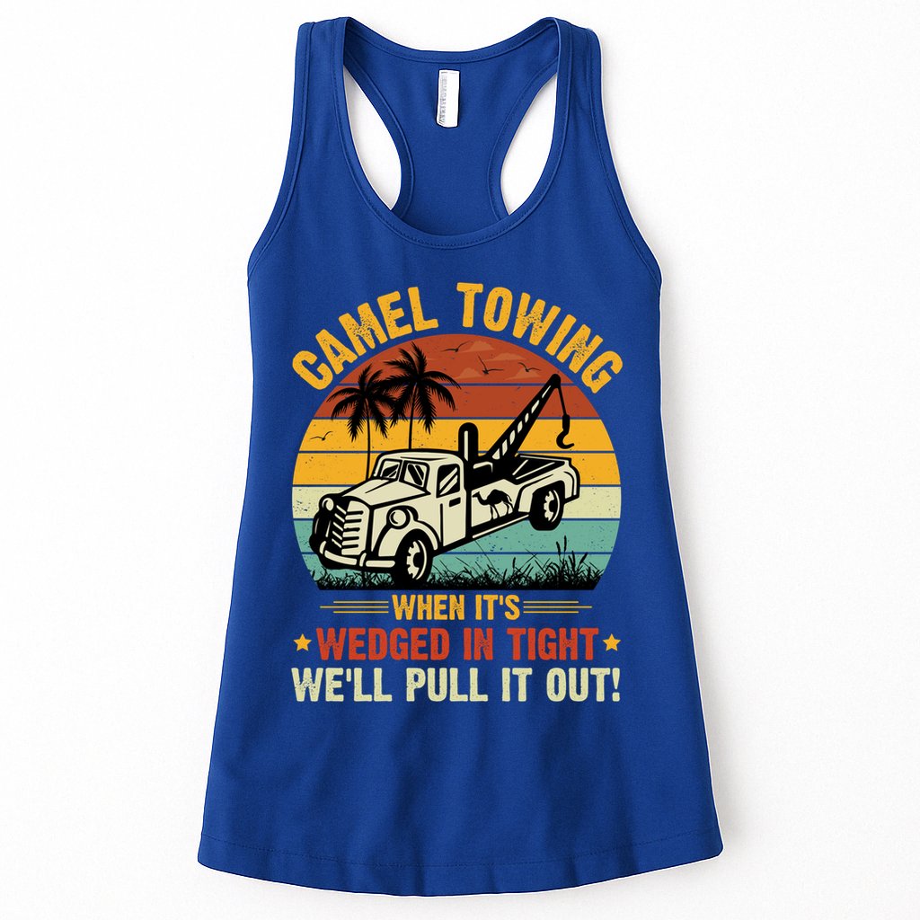 Camel Towing Retro Adult Humor Saying Funny Halloween Gift Womens Tank Top