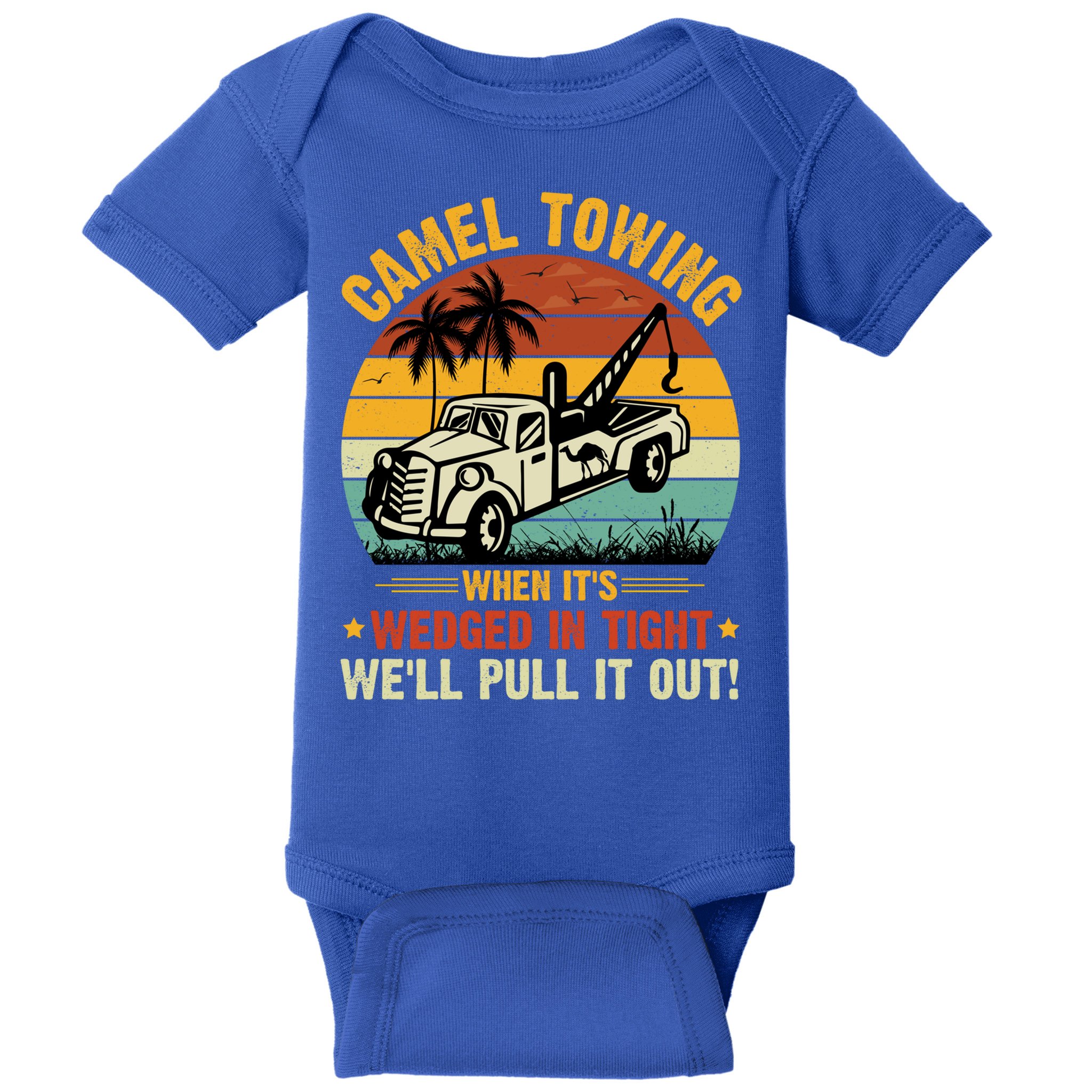 Camel Towing Retro Adult Humor Saying Funny Halloween Gift Baby Bodysuit